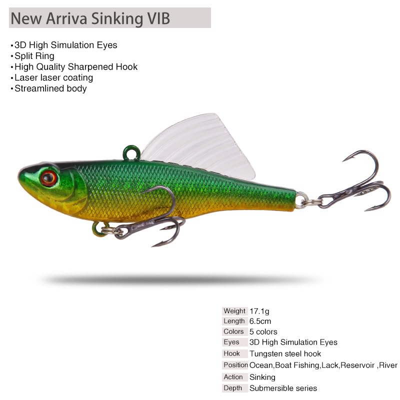 Yashidun® Laser Metal Sinking Lure Bait with Hard Body for Deep Water Fishing and Fish Tackle Use
