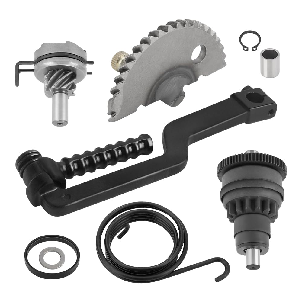 Kit démarrage kick pour GY6 49 50 139QMB Moteur cyclomoteur ATV Scooter | pour Yama-ha YZ 125 YZ250F WR250F, avec arbre de kick, secteur denté, pignon démarrage, ressort rappel levier kick