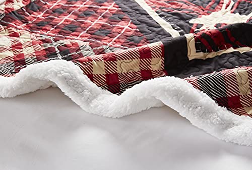 VIRAH-BELLA-Quilted-Sherpa-Throw-Blanket-50-x-60-Diamond-Bear-Lodge-Lightweight-Throw-Quilt-Great-for-Loungers-Extra-Bedding-Beautiful-Lodge-Themed-Blanket VIRAH BELLA Quilted Sherpa Throw Blanket 50 x 60 Diamond Bear Lodge Lightweight Throw Quilt Great for Loungers Extra Bedding Beautiful Lodge Themed Blanket