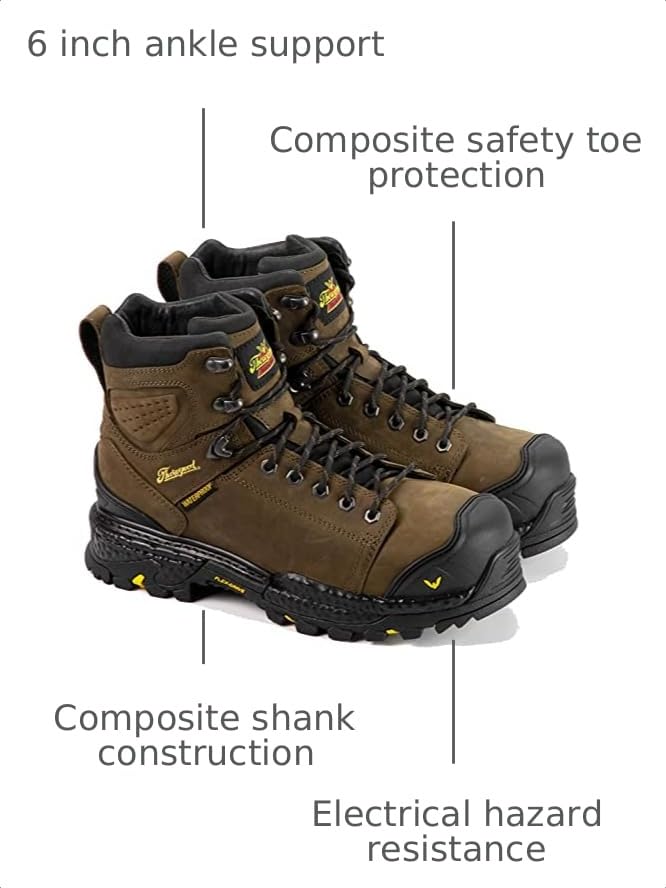 Image of Thorogood Infinity FD 6 inch Waterproof Composite Toe Work Boots for Men Made with Premium Full-Grain Leather and Slip-Resistant Anti-Fatigue Outsole; EH Rated