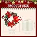 2 Set Christmas Centerpiece Table Decorations Flameless Tea Lights Candles with Red Poinsettia Candle Holders Pinecones Berry Candleholders for Christmas Tabletop Decor (Red)