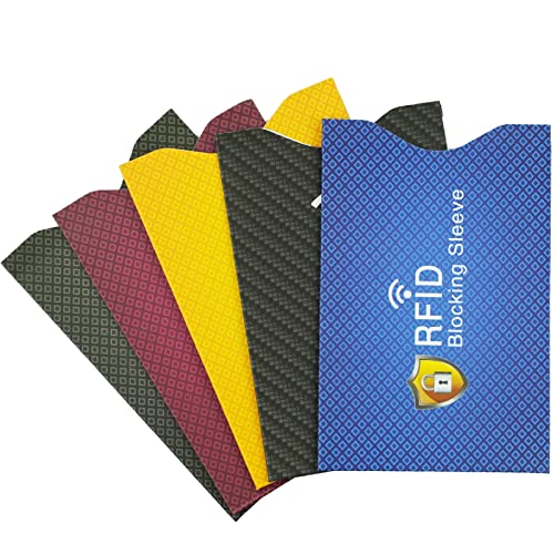 5 Piezas Fundas protectoras RFID con bloqueo NFC,Fundas Utilizan Tecnología Blindaje Avanzada,Bloqueador NFC Fundas, para Tarjetas Crédito, Pasaporte y Tarjetas Identificación