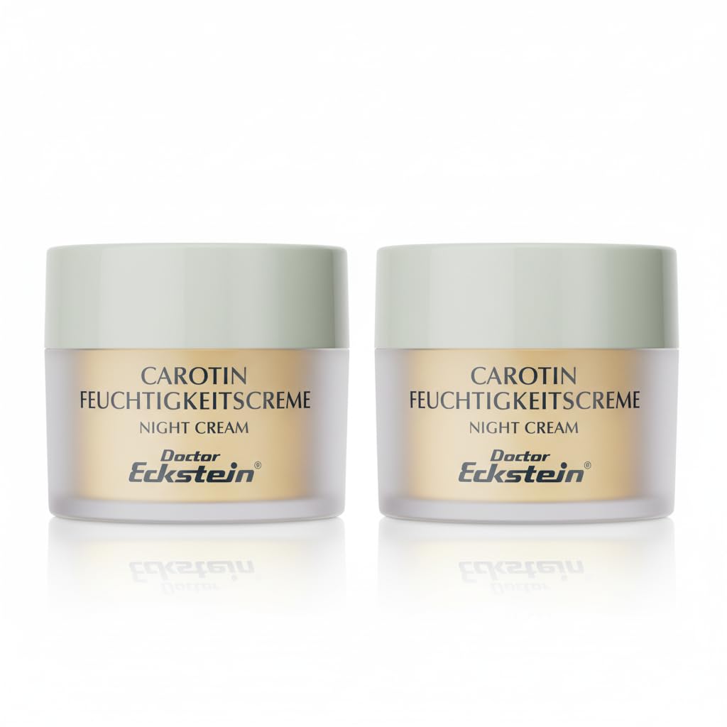 Doctor Eckstein Carotin Feuchtigkeitscreme Night Cream – Nachtpflege mit Carotin, Lanolin & Vitamin E für normale bis trockene Haut (2 x 50 ml)