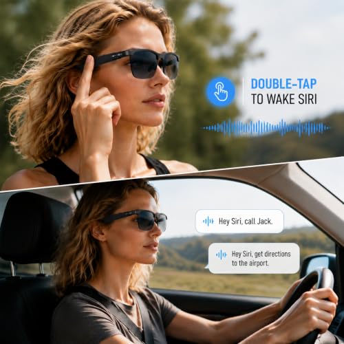 ftocase Bluetooth Sunglasses, Open-Ear Audio Glasses | UV400 Polarized Lenses, Bluetooth 5.3, 8H Playtime | Adjustable Nose Pads, Hands-Free Call for Sports Driving Cycling | Men & Women - image 8