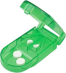 Cortador de Comprimidos 2 em 1 com Lâmina Afiada Inox (verde)