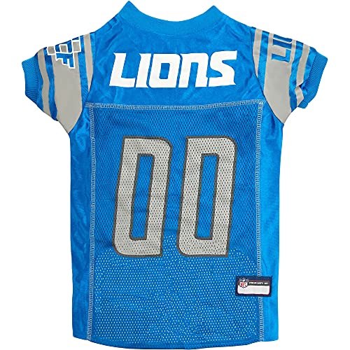 Pets First NFL Detroit Lions Dog Jersey Size Large Football Shirt Costume for Pet Dog Sports T-Shirt NFL Team Clothing for Cats Licensed Pet Apparel Available in 7 Sizes and 32 Teams