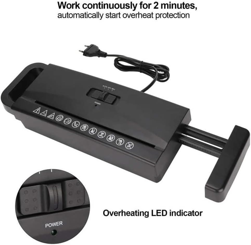 Shredder overheat Protection Low Noise Black Shredder with Indicator Light for Home Office