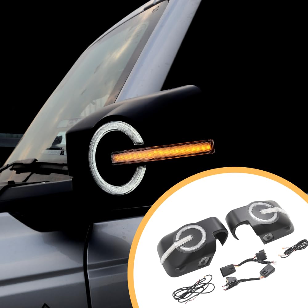 Photo 1 of Turn Signal Lights Compatible with Ford Bronco 2021 2022 2023, Side Mirror Cover with Running Lights,Turn Lights,Side Lights(Matte Black)