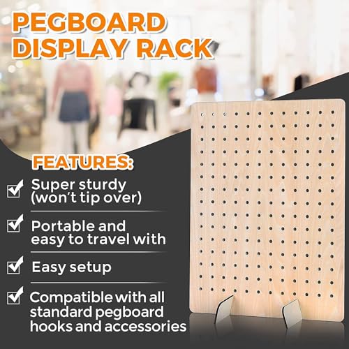 Bamboo's Grocery LoKii 1 Pack Wooden Pegboard Display Stand, Retail Rack, 17 x 13 Inches, with 10 Pcs Hooks by Bamboo's Grocery LoKii - Image 5