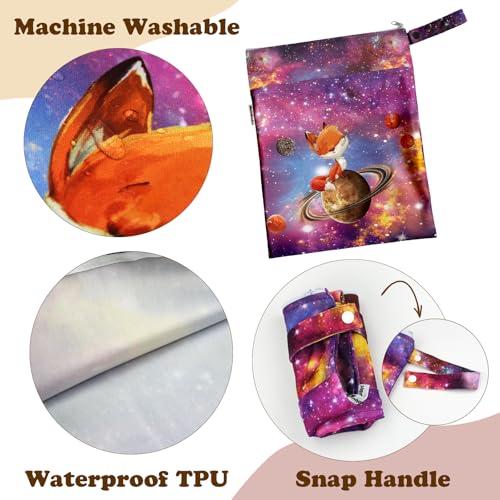 Image of Mama Koala 2 Pack Wet Dry Bags on the Go, Swimming Pool, Beach, in Gym, Fitness Center, Natatorium, Polyester Waterproof Diaper Bag with 2 Pockets, Portable, Reusable, Machine Washable-12in /16in-024