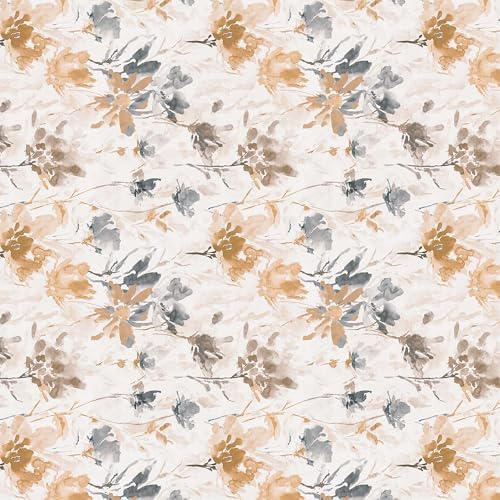 Image of LANE LINEN 400TC Morrison Bloom Super King Size Bedsheet with 4 Pillow Cases | 100% Cotton Digital Print Bedding Set (2.74 M x 2.74 M) | Modern Floral Pattern for Luxurious Comfort (Brown White)