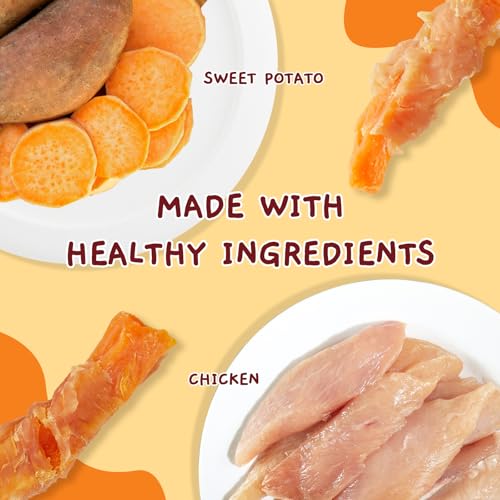 Jungle Calling 1.33 lb Dog Treats for Medium/Large Breeds Rewards - Chicken Wrapped Sweet Potato, Grain Free, Rawhide Free, Easy to Digest Treat Chews & Training Treats - Image 3
