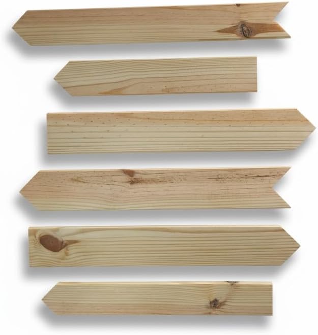 Handmade Set of 6 Rustic Wooden Directional Arrow Signs for Weddings, Parties, Events & DIY Decor