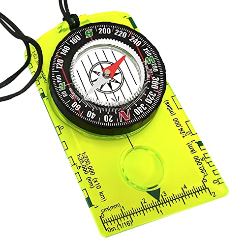 Orienteering Compass - Hiking Backpacking Compass - Advanced Scout Compass Camping and Navigation - Boy Scout Compass for kids - Professional Field Compass for Map Reading - Best Survival Gifts