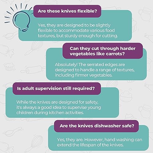 Tovla Jr. Knives for Kids 3Piece Kitchen Cooking and Baking Knife Set