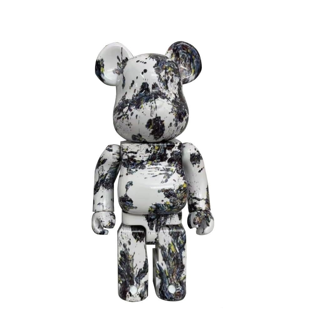 Mkolkgne One Color Bearbrick 400% Violent Bear Building Blocks Bear Fashion Doll Accessories Gift (Black Hole)