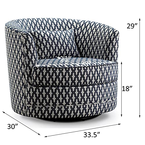 Rosevera Gustavo Furniture Living Reading Arm Comfy Bedroom Swivel Accent Room Chair, Standard, Blue #TOP1