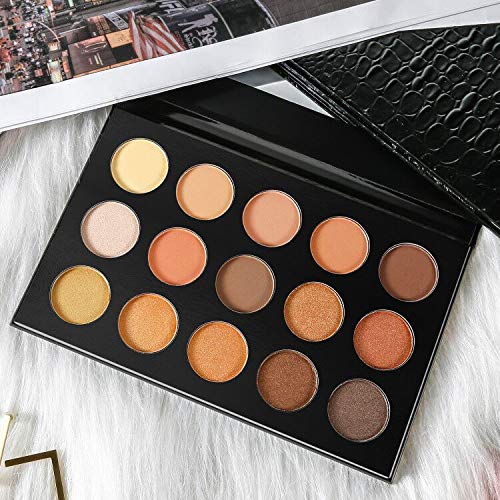 Ecofavor FJFIEJFOK100 Nude Gold Eyeshadow Palette Natural Naked Smokey Warm Neutral 15 Shades, De'Lanci Ultra-Blendable High Pigmented Matte Shimmer Matallic Long Lasting Waterproof Eye Shadow Pallet, Travel Size Makeup thumb #5