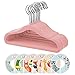 ManGotree Lot de 20 cintres en velours pour bébé et tout-petits, antidérapants, ultra fins et peu encombrants, solides et durables, séparateurs étiquetés pour enfants (rose)