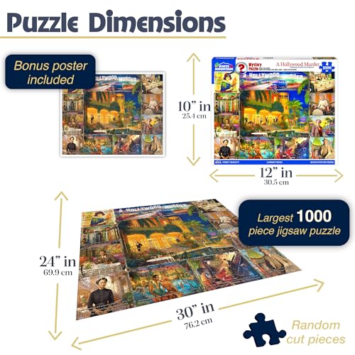 Puzzle White Mountain 1000 Piezas, Misterio de Asesinato en Hollywood, Piezas Grandes, 24"x30" miniatura 3