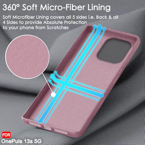 Image of TheGiftKart Liquid Silicone Back Cover Case for OnePlus 13s 5G | Soft Micro-Fibre Lining Inside | Camera & Screen Protection | Shockproof Back Cover Case for OnePlus 13s 5G (Silicone, Pink)