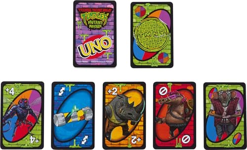Mattel Games UNO Teenage Mutant Ninja Turtles Mutant Mayhem Kartenspiel für Kinder & Familiennächte, Partys, Reisen, Camping und mehr – Bild 6