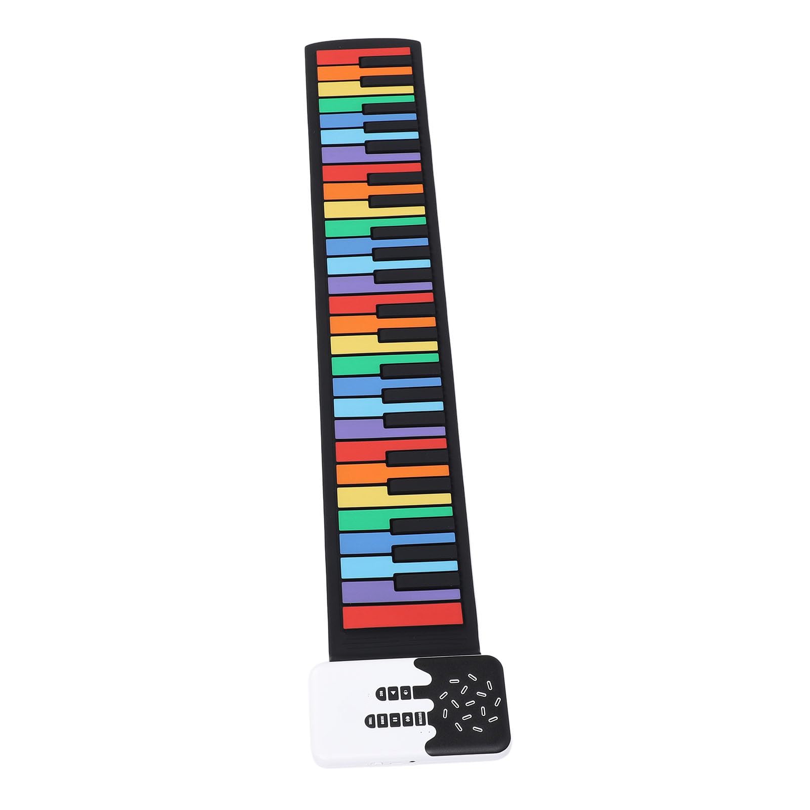 Piano Enrollable, 49 Teclas, Piano Electrónico Portátil Colorido para Principiantes, Teclado de Piano de Música Digital Enrollado a Mano, Flexible y Plegable con Altavoz para Uso