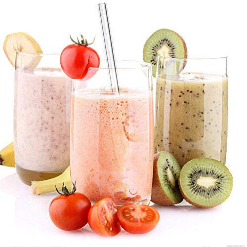 MIXIAO Glazen rietjes recht, LFGB-certificering, set van 12 stuks, 6 x 21,5 cm, 6 x 15 cm + 4 reinigingsborstels… - Image 6