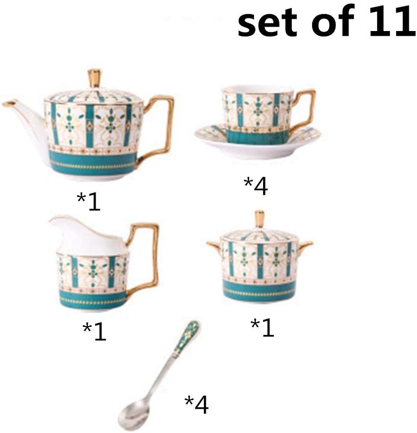 【GaoAN】最終セール！ティーセット 15個のアフタヌーンティードリンクウェアコーヒーセットヨーロッパスタイルの艶をかけられた磁器のコーヒーとティーサービス