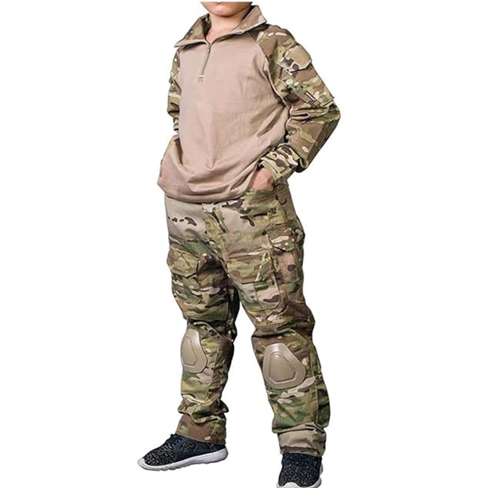 EMERSONGEAR Tactical Airsoft Boys Uniform,Boys Soldier Pants and Shirt,BDU Hunting Camouflage Combat Suit