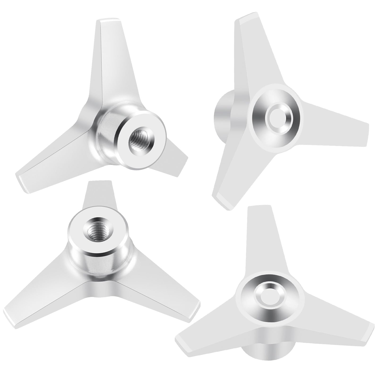 AXspeed Aluminium Wheel Center Nut Spinner 4pcs Wheel Center Cap for Tamiya 1/10 Super Clod Buster RC Truck(Silver) - Image 3