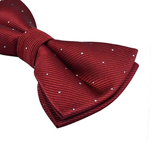 Alizeal Adjustable Neck Men's Pre-Tied Bow Ties With Silver Dots-Dark Navy #TOP3