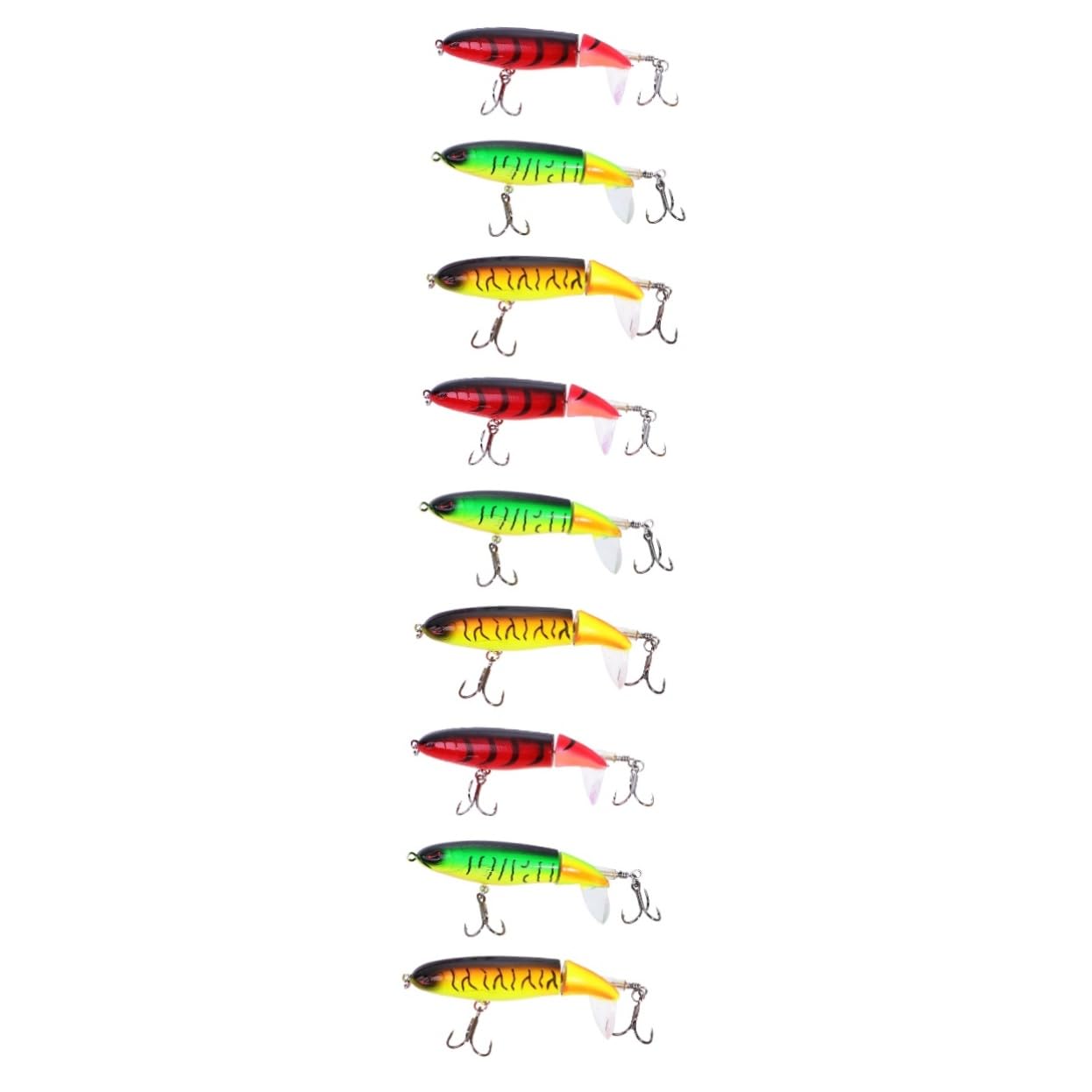 3 Set di Esche Bioniche Realistiche con Occhi 3D Esche da Nuoto in Plastica Eccellenti per Vari Tipi di Pesca Rosse 3 Pezzi*3