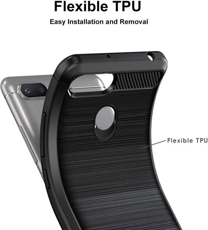 Image of Hybrid Carbon Fiber Back Case for Mi Redmi 6 (Black)