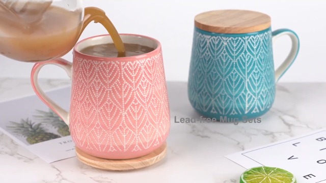 Amazon.com: TERESA'S TEASET Coffee Mug with Lid Set of 2, 16.5 oz