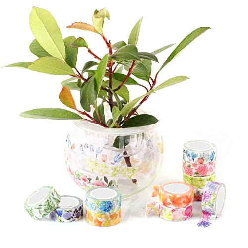 Knaid Floral Washi Tape Set, Assorted 12 Rolls Of Spring Flower Decorative Paper Tapes For Arts And Diy Crafts, Scrapbooking, Bullet Journal, Planner, Gift Wrapping, Holiday Decoration #TOP6