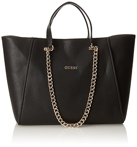 Guess Nikki Chain Tote, Sacs à Main Femme, Noir (Nero), Taille Unique