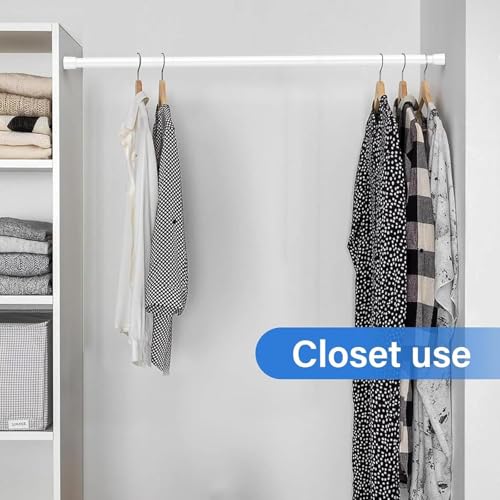 Image of AIZESI 2pcs Spring Tension Rods Adjustable 26 to 39 inch Small Tension Curtain Rod No Drilling Expandable Spring Loaded Curtain Rod,Suitable for Doors and Windows 28 to 36 inch, White