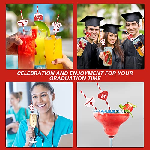 24 pitillos temáticos de fiesta graduación enfermería miniatura 5