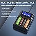 XTAR L4 Pro Battery Charger for AA AAA, LCD Display, 4-Slot Independent Charging, Compatible with 1.2V Ni-MH & 1.5V Li-ion Rechargeable Batteries, Fast USB Charger with Refresh Recovery Modes