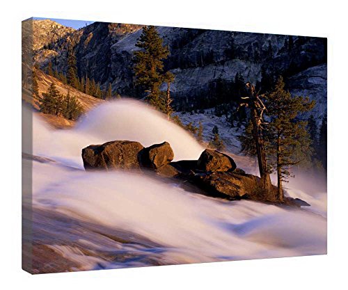 Toile Yosemite Rapids Californie cadre bois déco murale paysage 40x50