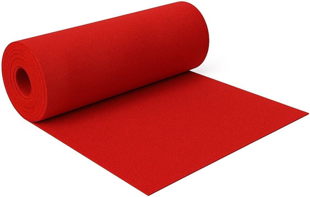 Moqueta ferial de pasillo de gran durabilidad para ceremonias exclusivas, roja 2x10m