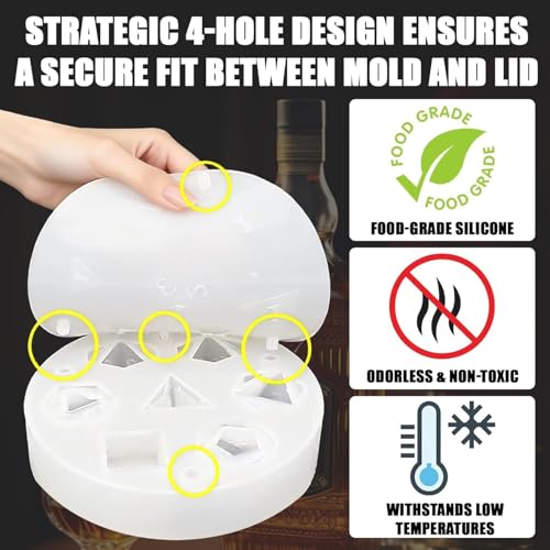 Molde de silicona para cubos de hielo dados 3D miniatura 5