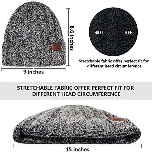 Womens Winter Warm Knit Beanie Hat Touchscreen Gloves Long Scarf Set With Fleece Lined Skull Caps Neck Scarves For Women Men #TOP1