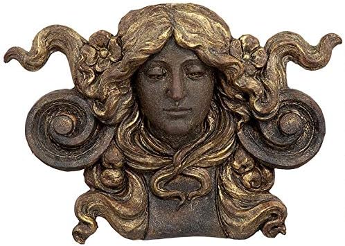 Design Toscano Art Nouveau Female Mascaron Architectural Wall Pocket Sculpture