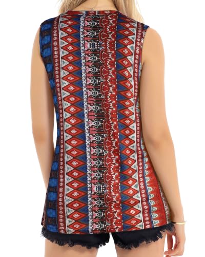 Image of Womens Tank Tops Summer Casual Sleeveless Top Loose Fit Basic Tunic Shirts