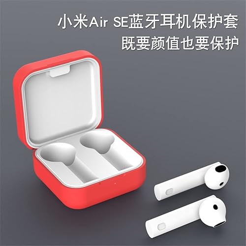 Miniatura 7 de DAYJOY - Funda protectora de silicona suave compatible con auriculares Xiaomi Mi Air 2SE, funda protectora con llavero (negro y morado)