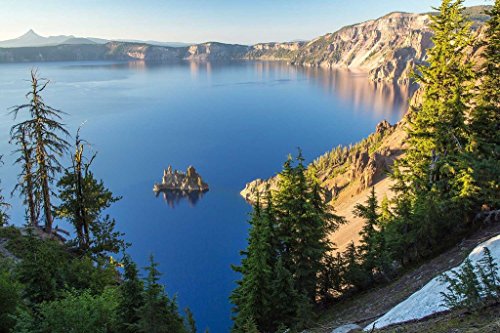 Sim,1000 Pieces Wood Jigsaw Puzzle, Perfect Choice for The Puzzle Lover 29.5 X 19.6 inch Nobleness Present in Box Present-Wrap : Crater Lake Oregon Island Trees Reflection