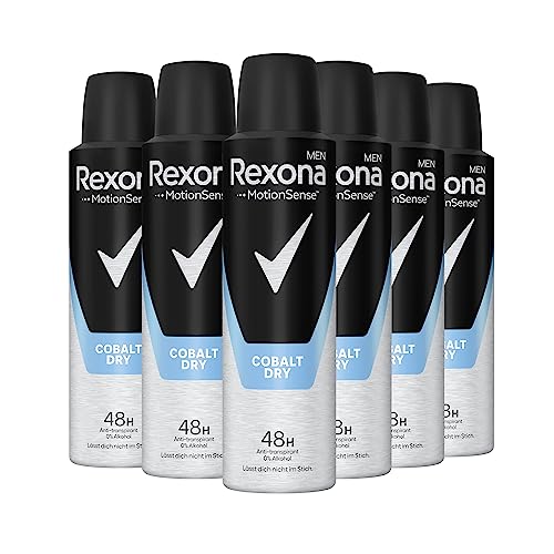 Rexona Men MotionSense Deo Spray Cobalt Dry Anti-Transpirant mit 48 Stunden Schutz gegen Körpergeruch und Achselnässe 6x 150 ml
