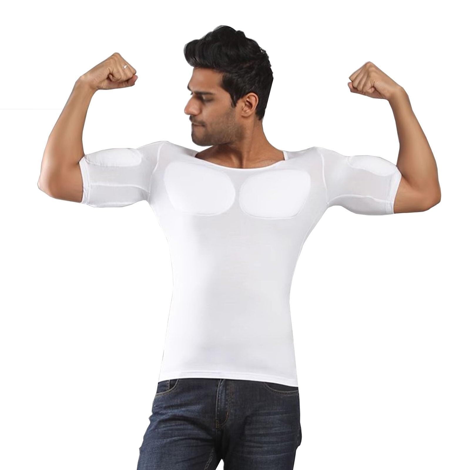 Camiseta con músculos Falsos en el Pecho for Hombre, Ropa Interior de Culturismo con Relleno Invisible en los Hombros, Disfraz Divertido de Cosplay